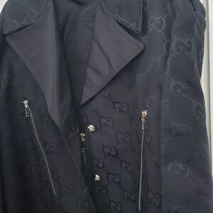 Gucci Black Interlocking GG Pattern Jacket